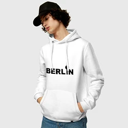 Толстовка-худи хлопковая мужская Берлин, цвет: белый — фото 2