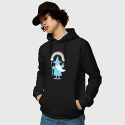 Толстовка-худи хлопковая мужская Skate mage, цвет: черный — фото 2