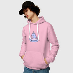 Толстовка-худи хлопковая мужская Unicorn, цвет: светло-розовый — фото 2