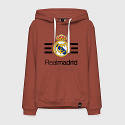 Толстовка-худи хлопковая мужская Real Madrid Lines, цвет: кирпичный