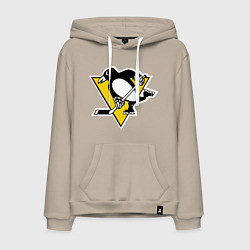 Толстовка-худи хлопковая мужская Pittsburgh Penguins: Malkin 71, цвет: миндальный