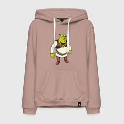 Толстовка-худи хлопковая мужская Shrek 3, цвет: пыльно-розовый