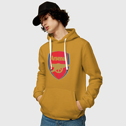 Толстовка-худи хлопковая мужская Arsenal FC, цвет: горчичный — фото 2