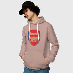 Толстовка-худи хлопковая мужская Arsenal FC, цвет: пыльно-розовый — фото 2