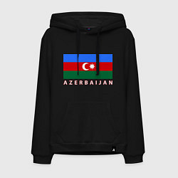 Толстовка-худи хлопковая мужская Азербайджан, цвет: черный