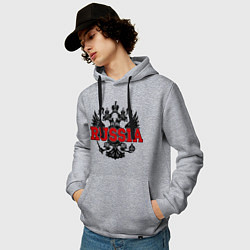 Толстовка-худи хлопковая мужская Russia Coat, цвет: меланж — фото 2