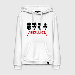 Толстовка-худи хлопковая мужская Metallica (Лица), цвет: белый