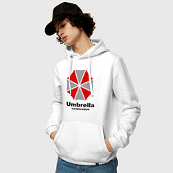 Толстовка-худи хлопковая мужская Umbrella corporation, цвет: белый — фото 2
