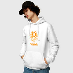 Толстовка-худи хлопковая мужская Bitcoin Tree, цвет: белый — фото 2