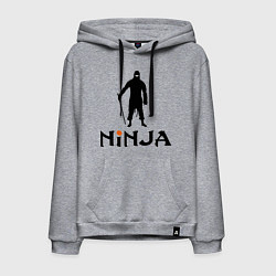 Толстовка-худи хлопковая мужская Black Ninja, цвет: меланж