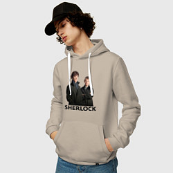 Толстовка-худи хлопковая мужская Sherlock, цвет: миндальный — фото 2