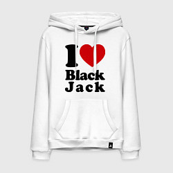 Мужская толстовка-худи I love black jack