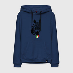 Толстовка-худи хлопковая мужская Juventus Zebra, цвет: тёмно-синий