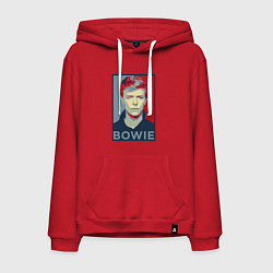 Толстовка-худи хлопковая мужская Bowie Poster, цвет: красный