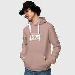 Толстовка-худи хлопковая мужская Год выпуска 1975, цвет: пыльно-розовый — фото 2