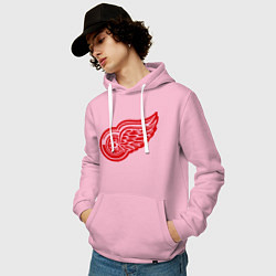 Толстовка-худи хлопковая мужская Detroit Red Wings: Pavel Datsyuk цвета светло-розовый — фото 2