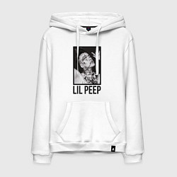 Толстовка-худи хлопковая мужская Lil Peep: Black Style, цвет: белый