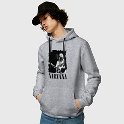 Толстовка-худи хлопковая мужская Black Nirvana, цвет: меланж — фото 2