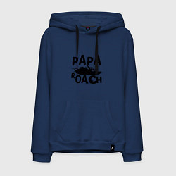 Толстовка-худи хлопковая мужская Papa Roach цвета тёмно-синий — фото 1
