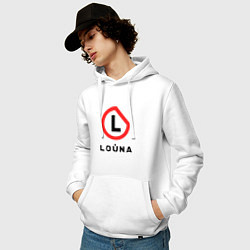 Толстовка-худи хлопковая мужская Louna Symbol, цвет: белый — фото 2