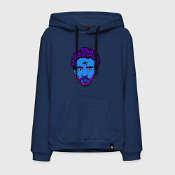 Толстовка-худи хлопковая мужская Childish Gambino синяя голова, цвет: тёмно-синий