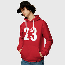 Толстовка-худи хлопковая мужская LeBron 23, цвет: красный — фото 2