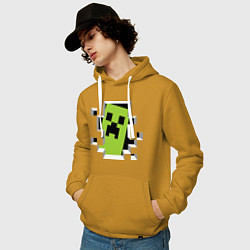 Толстовка-худи хлопковая мужская Crash Minecraft, цвет: горчичный — фото 2