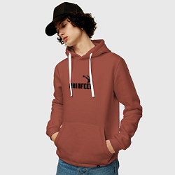 Толстовка-худи хлопковая мужская Akinfeev Style, цвет: кирпичный — фото 2
