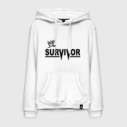 Толстовка-худи хлопковая мужская WWE Survivor, цвет: белый