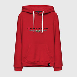 Толстовка-худи хлопковая мужская Chrysler logo, цвет: красный