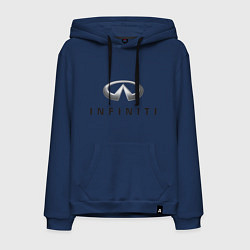 Толстовка-худи хлопковая мужская Logo Infiniti, цвет: тёмно-синий
