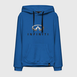 Толстовка-худи хлопковая мужская Logo Infiniti, цвет: синий