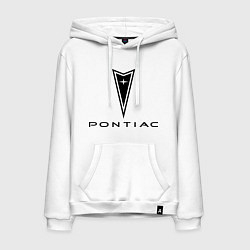 Толстовка-худи хлопковая мужская Pontiac logo, цвет: белый