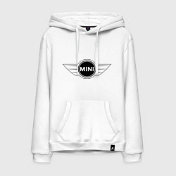 Толстовка-худи хлопковая мужская MINI logo, цвет: белый