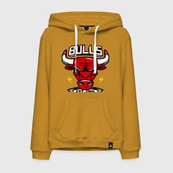 Толстовка-худи хлопковая мужская Chicago Bulls est. 1966, цвет: горчичный