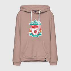 Толстовка-худи хлопковая мужская Liverpool FC, цвет: пыльно-розовый