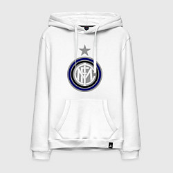 Толстовка-худи хлопковая мужская Inter FC, цвет: белый