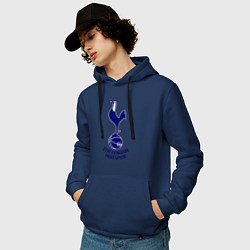 Толстовка-худи хлопковая мужская Tottenham FC, цвет: тёмно-синий — фото 2