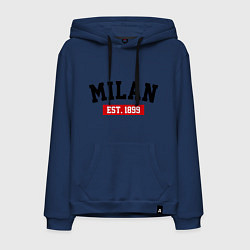 Толстовка-худи хлопковая мужская FC Milan Est. 1899, цвет: тёмно-синий