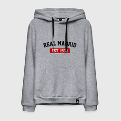 Толстовка-худи хлопковая мужская FC Real Madrid Est. 1902, цвет: меланж