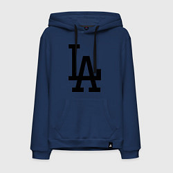 Толстовка-худи хлопковая мужская LA: Los Angeles, цвет: тёмно-синий