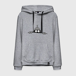 Толстовка-худи хлопковая мужская Бэндер подглядывает, цвет: меланж