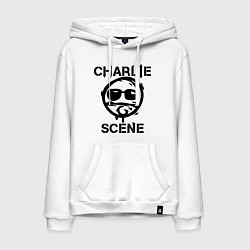 Толстовка-худи хлопковая мужская HU: Charlie Scene, цвет: белый