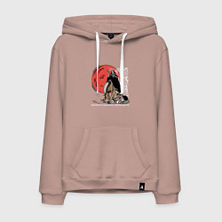 Толстовка-худи хлопковая мужская Темный всадник, цвет: пыльно-розовый