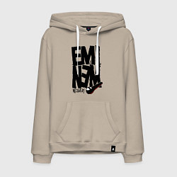 Толстовка-худи хлопковая мужская Eminem recovery, цвет: миндальный