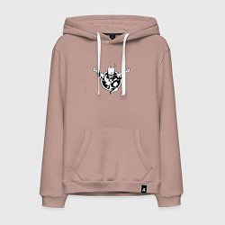Толстовка-худи хлопковая мужская Thunderdome logo, цвет: пыльно-розовый