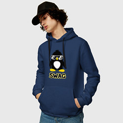 Толстовка-худи хлопковая мужская SWAG Penguin, цвет: тёмно-синий — фото 2