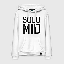 Толстовка-худи хлопковая мужская Solo mid, цвет: белый