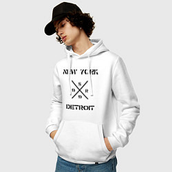 Толстовка-худи хлопковая мужская NY Detroit, цвет: белый — фото 2