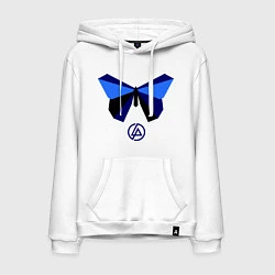 Толстовка-худи хлопковая мужская Linkin Park: Butterfly, цвет: белый